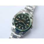 Milgauss 116400 GV Green Sapphire 904L 1:1 Best Edition Black Dial SS Bracelet A2836 DJF