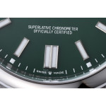 Oyster Perpetual 124300 41mm 904L SS Green Dial Bracelet Clean VR3230