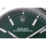 Oyster Perpetual 124300 41mm 904L SS Green Dial Bracelet Clean VR3230