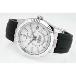 Sky-Dweller 336239 Gain Weight 1:1 Best Edition White Dial on Oysterflex Rubber Strap ZF Asian 2824