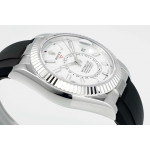 Sky-Dweller 336239 Gain Weight 1:1 Best Edition White Dial on Oysterflex Rubber Strap ZF Asian 2824