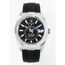 Sky-Dweller 336239 Gain Weight 1:1 Best Edition Black Dial on Oysterflex Rubber Strap ZF Asian 2824