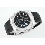 Sky-Dweller 336239 Gain Weight 1:1 Best Edition Black Dial on Oysterflex Rubber Strap ZF Asian 2824