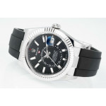 Sky-Dweller 336239 Gain Weight 1:1 Best Edition Black Dial on Oysterflex Rubber Strap ZF Asian 2824