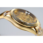 Sky-dweller 326938 YG Black&White&Gold Dial Bracelet Asian 23J