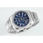 Sky-Dweller 326934 904L SS 1:1 Best Edition Blue Dial on SS Bracelet ZF Asian 2824