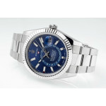 Sky-Dweller 326934 904L SS 1:1 Best Edition Blue Dial on SS Bracelet ZF Asian 2824