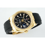 Sky-Dweller 336238 Gain Weight YG 1:1 Best Edition Black Dial On Oysterflex Rubber Strap ZF Asian 2824