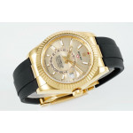 Sky-Dweller 336238 Gain Weight YG 1:1 Best Edition Gold Dial On Oysterflex Rubber Strap ZF Asian 2824