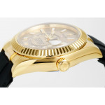 Sky-Dweller 336238 Gain Weight YG 1:1 Best Edition Gold Dial On Oysterflex Rubber Strap ZF Asian 2824