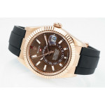 Sky-Dweller 336235 Gain Weight RG 1:1 Best Edition Brown Dial On Oysterflex Rubber Strap ZF Asian 2824