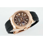 Sky-Dweller 336235 Gain Weight RG 1:1 Best Edition Brown Dial On Oysterflex Rubber Strap ZF Asian 2824