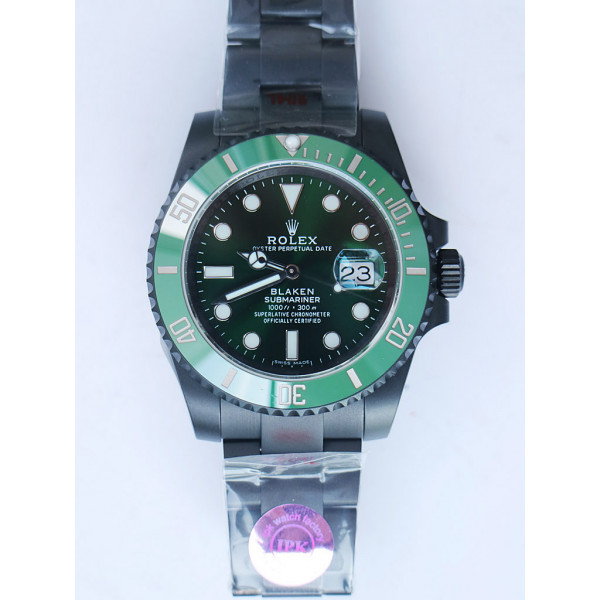 Blaken Submariner 116610LV Green Ceramic Bezel Green Dial PVD Bracelet IPKF A2836