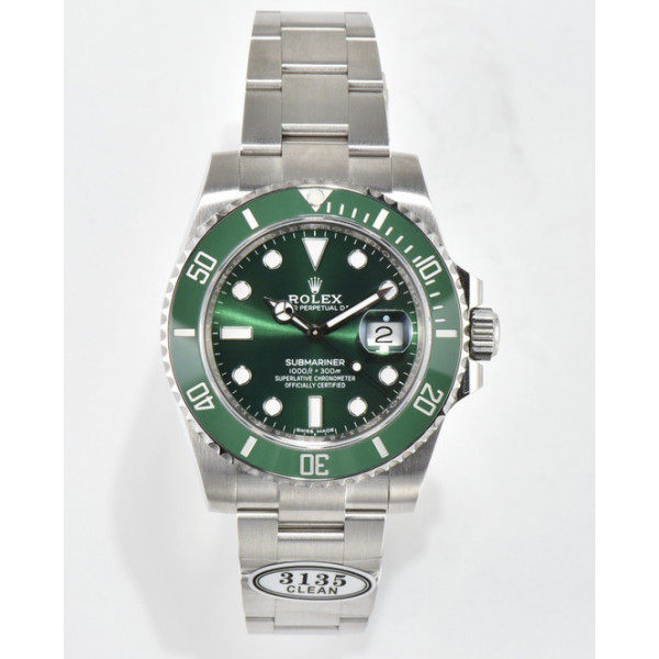 Submariner 116610 LV Green Ceramic 904L 1:1 Best Edition SS Bracelet Clean SA3135