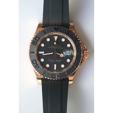 YachtMaster 116655 40mm RG Case Black Dial Rubber BP A2813