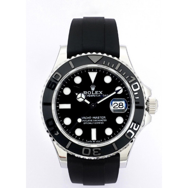 YachtMaster 226659 42mm SS Case Black Dial Rubber EWE A3235