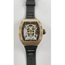 RM052 Tourbillon Skull RG Case Skele Tourbillon Rubber Strap