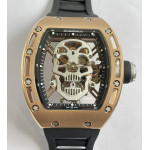 RM052 Tourbillon Skull RG Case Skele Tourbillon Rubber Strap