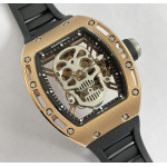 RM052 Tourbillon Skull RG Case Skele Tourbillon Rubber Strap