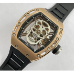 RM052 Tourbillon Skull RG Case Skele Tourbillon Rubber Strap