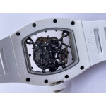 RM055 White Ceramic Best Edition Skeleton Dial on White Rubber Strap Clone RMUL2 BBR