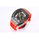 RM055 Bubba Watson NTPT Carbon Case Skeleton Dial Red Rubber Strap BBR RMUL2