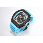 RM055 Bubba Watson NTPT Carbon Case Skeleton Dial Blue Inner Bezel Rubber Strap BBR RMUL2