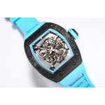 RM055 Bubba Watson NTPT Carbon Case Skeleton Dial Blue Inner Bezel Rubber Strap BBR RMUL2