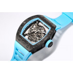 RM055 Bubba Watson NTPT Carbon Case Skeleton Dial Blue Inner Bezel Rubber Strap BBR RMUL2