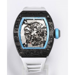 RM055 Bubba Watson NTPT Carbon Case Skeleton Dial Blue Inner Bezel Rubber Strap BBR RMUL2