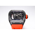 RM055 Black Ceramic Best Edition Skeleton Dial on Red Rubber Strap Clone RMUL2 BBR