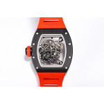 RM055 Black Ceramic Best Edition Skeleton Dial on Red Rubber Strap Clone RMUL2 BBR