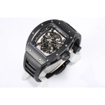 RM055 Black Ceramic Best Edition Skeleton Dial on Black Rubber Strap Clone RMUL2 BBR