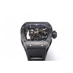 RM055 Black Ceramic Best Edition Skeleton Dial on Black Rubber Strap Clone RMUL2 BBR