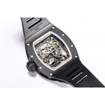 RM055 Black Ceramic Best Edition Skeleton Dial on Black Rubber Strap Clone RMUL2 BBR