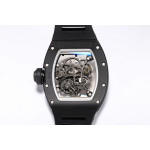 RM055 Black Ceramic Best Edition Skeleton Dial on Black Rubber Strap Clone RMUL2 BBR