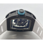 RM055 NTPT Carbon Case 1:1 Best Edition Blue Bezel White Rubber Strap ZF RMUL2 Super Clone