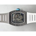 RM055 NTPT Carbon Case 1:1 Best Edition Blue Bezel White Rubber Strap ZF RMUL2 Super Clone