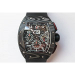 RM011 NTPT Chrono Carbon Case 1:1 Best Edition Crystal Dial Rubber Strap A7750 V2 KVF