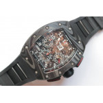 RM011 NTPT Chrono Carbon Case 1:1 Best Edition Crystal Dial Rubber Strap A7750 V2 KVF