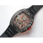 RM011 NTPT Chrono Carbon Case 1:1 Best Edition Crystal Dial Rubber Strap A7750 V2 KVF