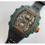 RM21-02 Tourbillon NTPT Best Edition Skeleton Dial on Black Rubber Strap RMF