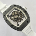 RM055 Bubba Watson NTPT Carbon Case White Skeleton Dial Rubber Strap BBR RMUL2