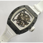 RM055 Bubba Watson NTPT Carbon Case White Skeleton Dial Rubber Strap BBR RMUL2