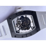 RM055 Bubba Watson NTPT Carbon Case White Skeleton Dial Rubber Strap BBR RMUL2