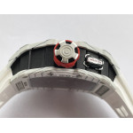 RM035-03 White Carbon/Red Crown Skeleton Dial White Rubber Strap Asian Skeleton movement