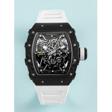 RM035-02 Rafael Nadal NTPT Carbon Skeleton Dial White Rubber Strap KUF NH06