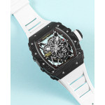 RM035-02 Rafael Nadal NTPT Carbon Skeleton Dial White Rubber Strap KUF NH06