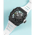 RM035-02 Rafael Nadal NTPT Carbon Skeleton Dial White Rubber Strap KUF NH06