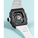 RM035-02 Rafael Nadal NTPT Carbon Skeleton Dial White Rubber Strap KUF NH06